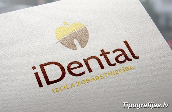 Разработка дизайна логотипа. iDental. Изготовление и печать логотипа. Образец логотипа.