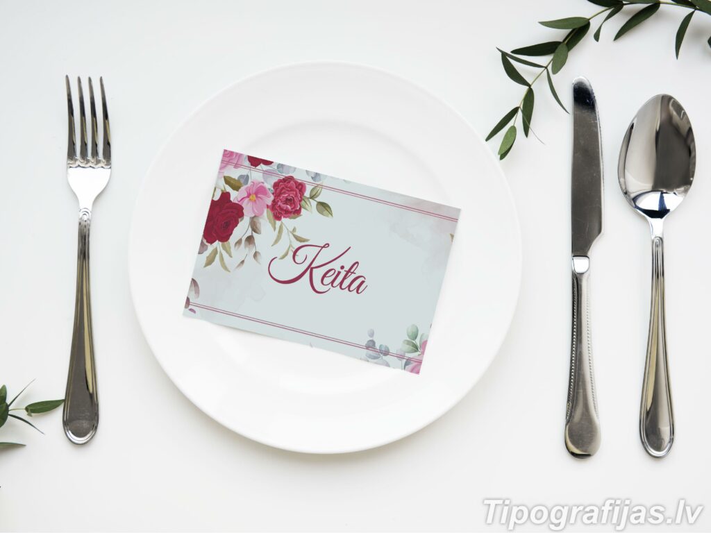 Table cards. Table card printing. Design of table cards. Table card sample.