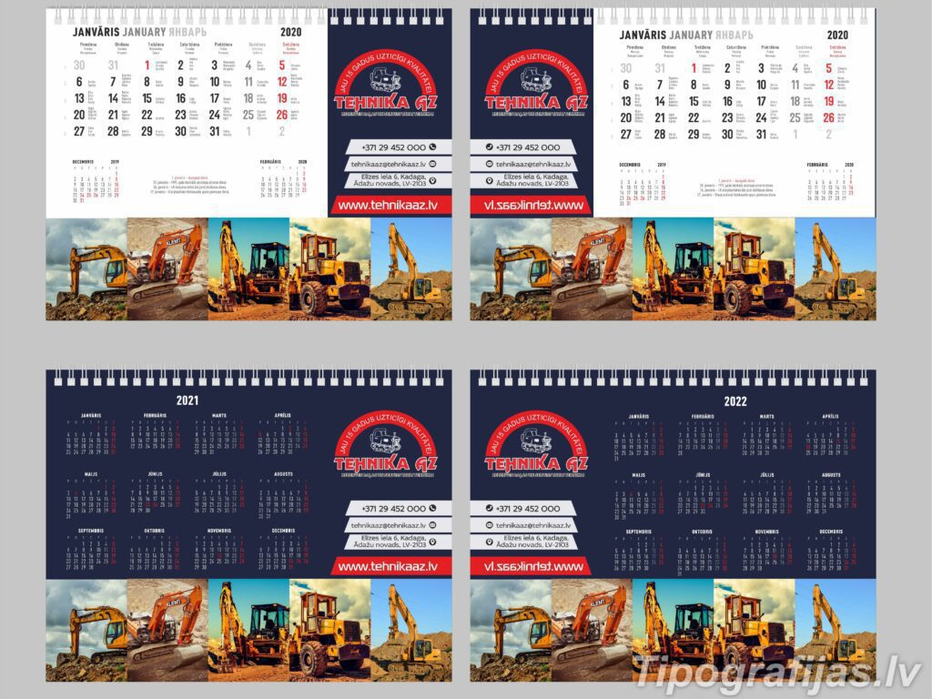 Production of table calendars. Printing of table calendars. Design of table calendars.