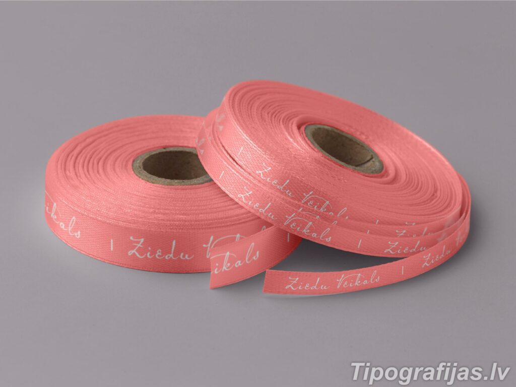 Printed ribbons with logo. Production of ribbons. Satin, cotton, nylon ribbons with logo. Ribbons for your organization. Design tapes