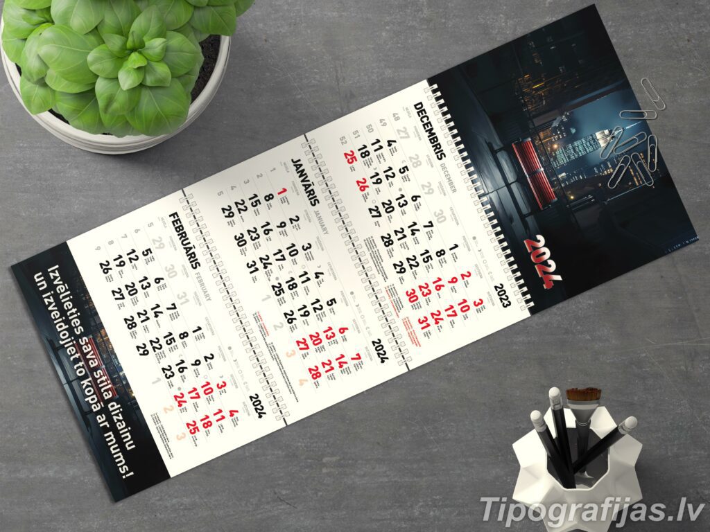 Sienas kalendāru izgatavošana un druka. Kalendāra dizaina izstrāde