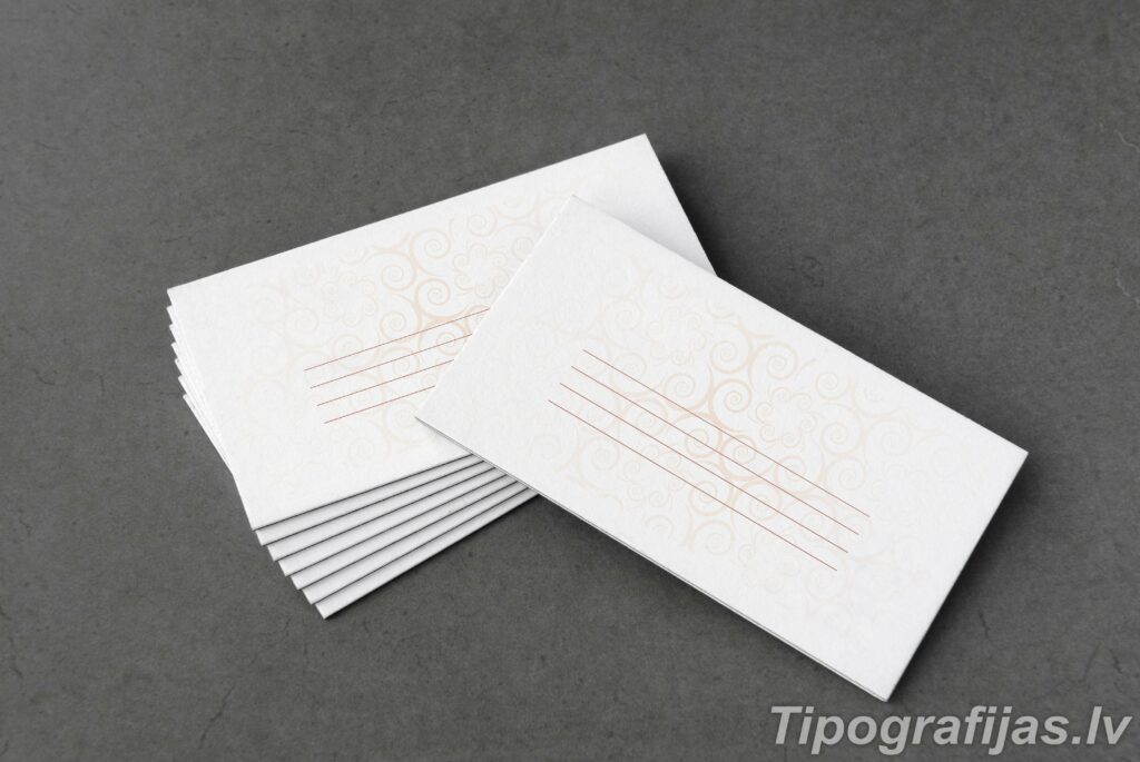 Envelope design development. Envelope printing. Sample of envelopes.